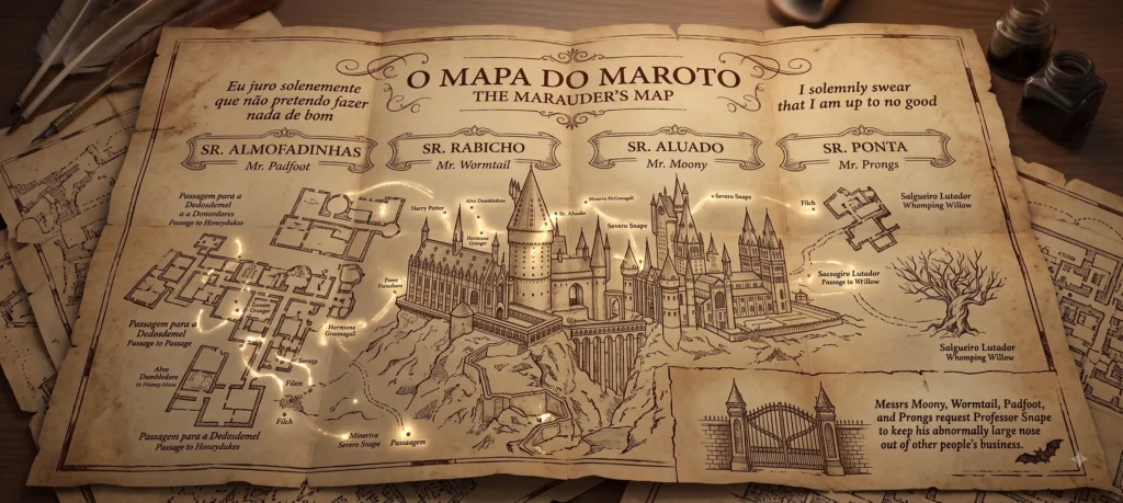 O Mapa do Maroto em Harry Potter e o Prisioneiro de Azkaban Livro